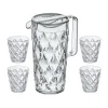 Carafe Crystal avec 4 verres, Cristal clair