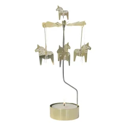 Carillon d'anges Cheval de Dalécarlie grand 25 cm, Or