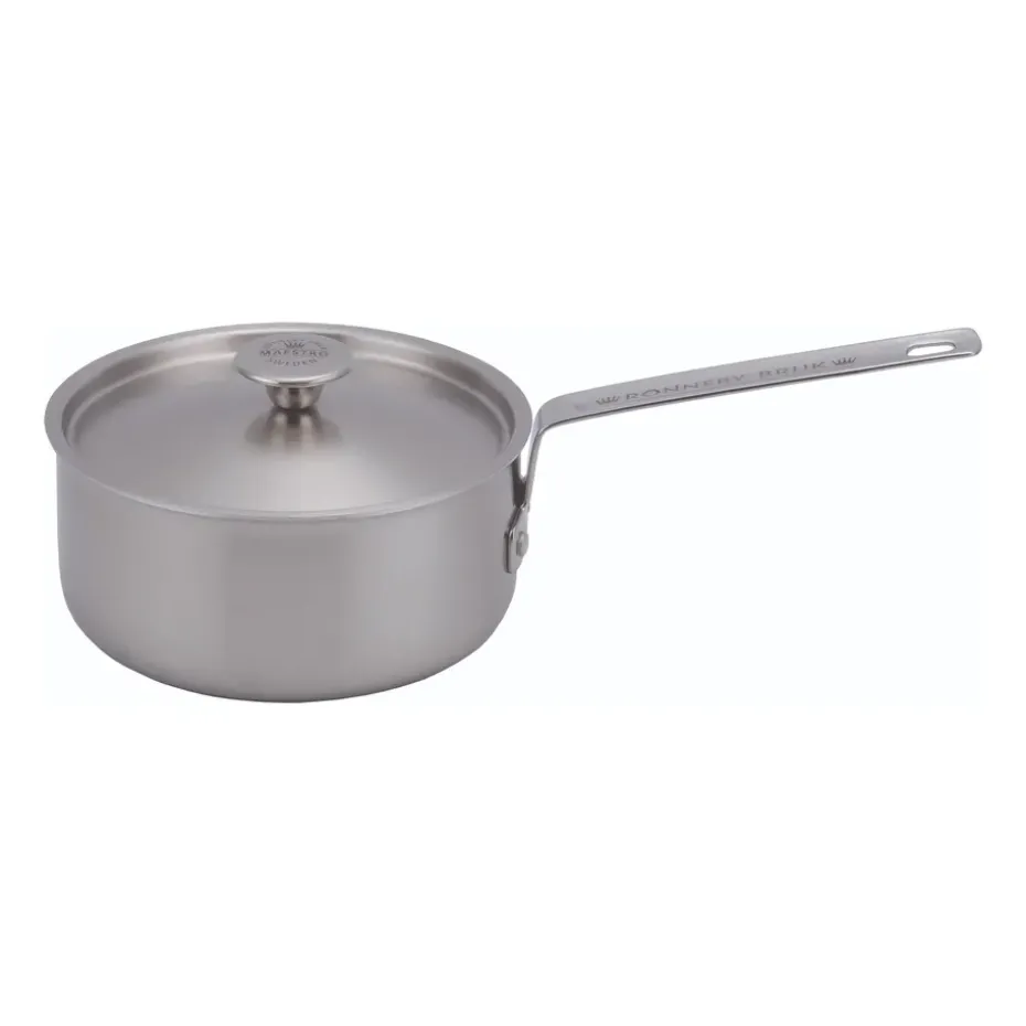 Casserole en acier inoxydable avec couvercle Inox, 2,4 l