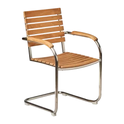 Chaise de salle à manger Rörvik, Teck-acier inoxydable