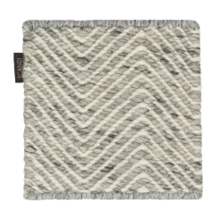 Échantillon de tapis Furrow en laine, Blanc-gris naturel