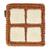 Échantillon de tapis Pasture en laine, Blanc naturel-rouille