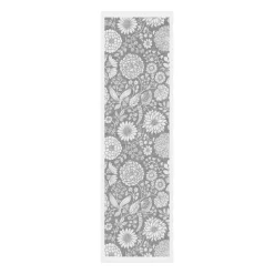 Chemin de table Flowering 35x120 cm, Gris