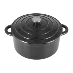 Cocotte en fonte ronde Nordwik 5 l, Noir-argenté
