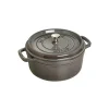 Cocotte en fonte ronde Staub 3,8 l, gris