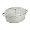 Cocotte ovale La Cocotte Staub fonte 6,7 L, White truffle