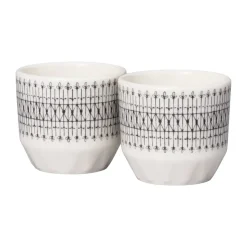 Coquetier Emilia 4 cl lot de 2, Noir-blanc