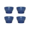 Coquetier Groovy Lot de 4, Blue stoneware