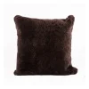 Coussin en peau de mouton Shepherd Lina 40 x 40 cm, marron foncé