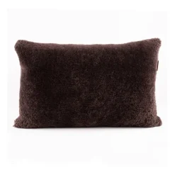 Coussin en peau de mouton Shepherd Lina 40 x 30 cm, marron foncé