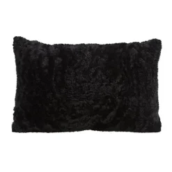 Coussin en peau de mouton Shepherd Lina 60 x 40 cm, noir