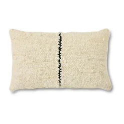 Coussin Natural wool striped 30x50 cm, White