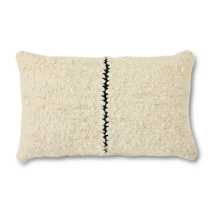 Coussin Natural wool striped 30x50 cm, White