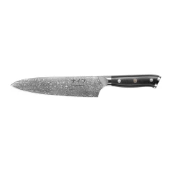 Couteau de chef Damascus By Hâws 32 cm, Noir-acier inoxydable