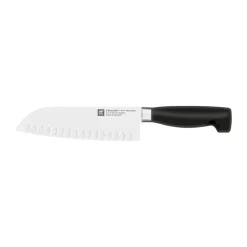 Couteau Santoku Zwilling Gourmet 18 cm, Noir-acier inoxydable