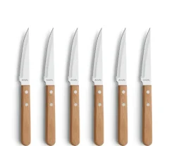 Couteau à steak Pizza lot de 6, Chêne
