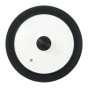 Couvercle universel Una en silicone noir, forme ronde, Verre