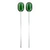 Couverts à salade verre lot de 2 Muurla, Green-clear