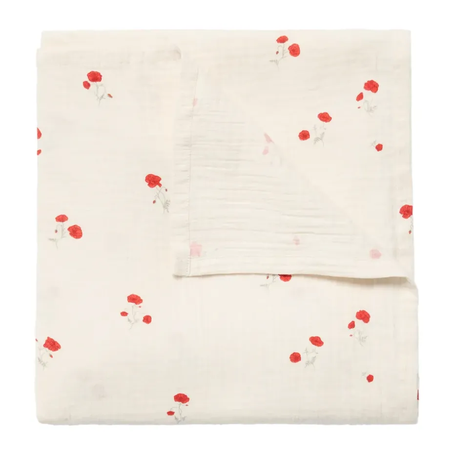 Couverture emmaillotage Poppy Muslin, 110x110 cm