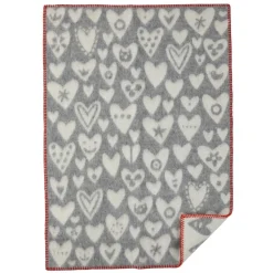 Couverture en laine Baby Heart, gris