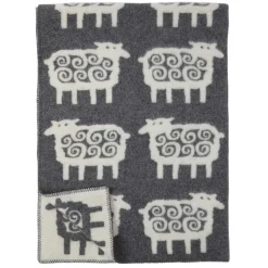 Couverture en laine Mouton, gris 130x180 cm