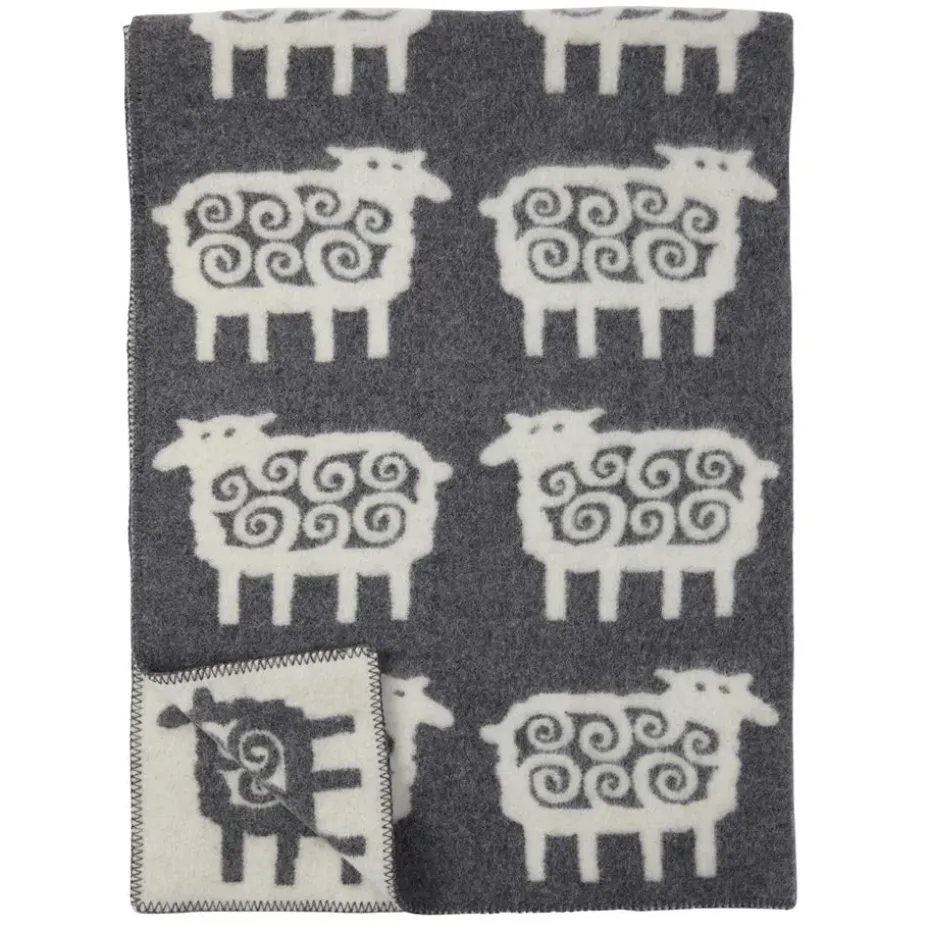 Couverture en laine Mouton, gris 130x180 cm