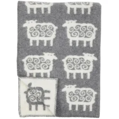 Couverture en laine Mouton, gris 90x130 cm
