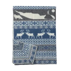 Couverture en laine Sarek, gris-bleu