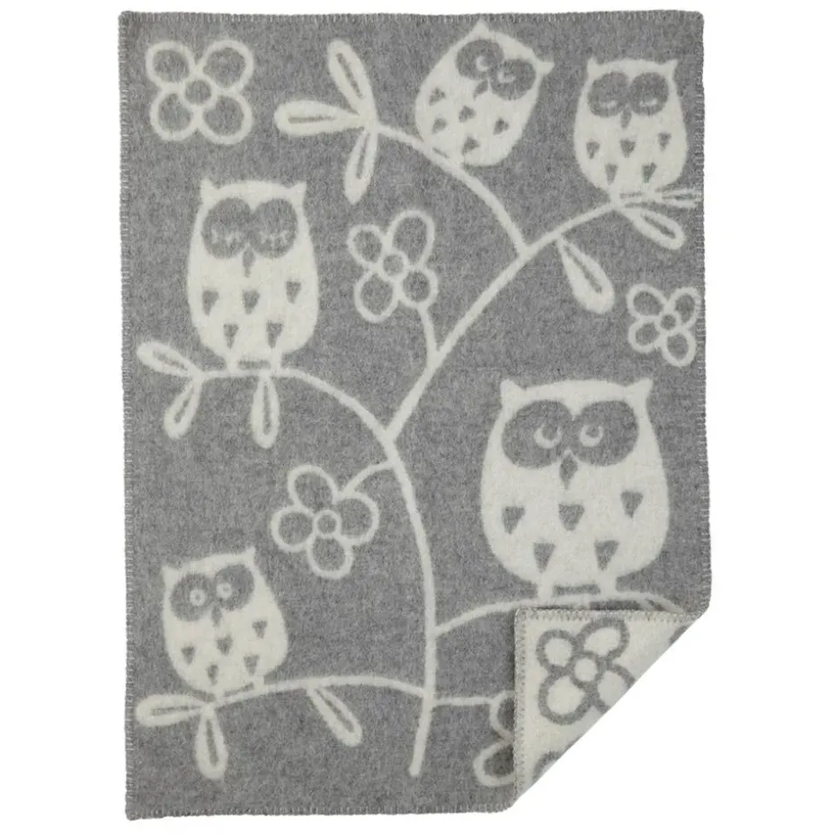 Couverture en laine Tree Owl, gris clair