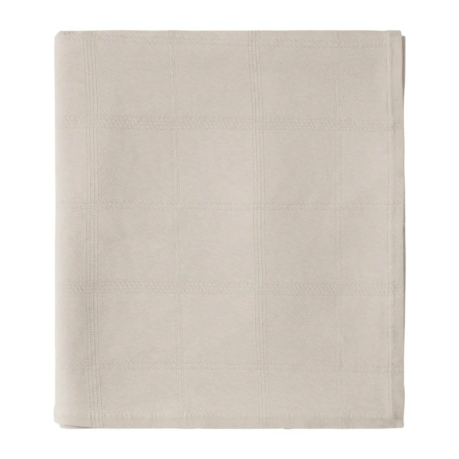 Couvre-lit Checked Jacquard 160x240 cm, Light beige