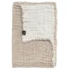 Couvre-lit Hannelin beige-blanc, 260x260 cm