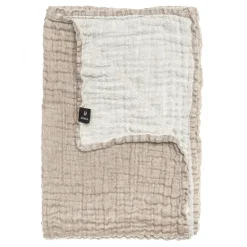 Couvre-lit Hannelin beige-blanc, 260x260 cm