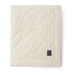 Couvre-lit Quilted organic cotton velvet 260x240 cm, Blanc
