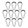 Crochets pour rideau de douche Aqua, lot de 10, Noir