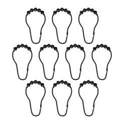 Crochets pour rideau de douche Aqua, lot de 10, Noir