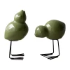 DBKD Décoration de Pâques Swedish Birds Lot de 2, Vert brillant
