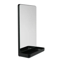 Design Letters Miroir mural avec étagère, Black
