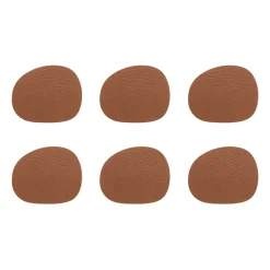 Dessous de verre Raw cuir lot de 6, Brun cannelle (brun)