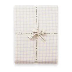 Drap-housse Gingham Sky Blue Muslin, 180x200x30 cm