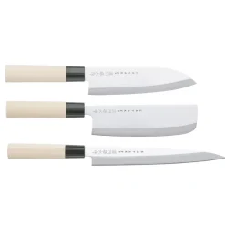 Ensemble de couteaux Satake Houcho nakiri, sashimi & santoku, 3 pièces