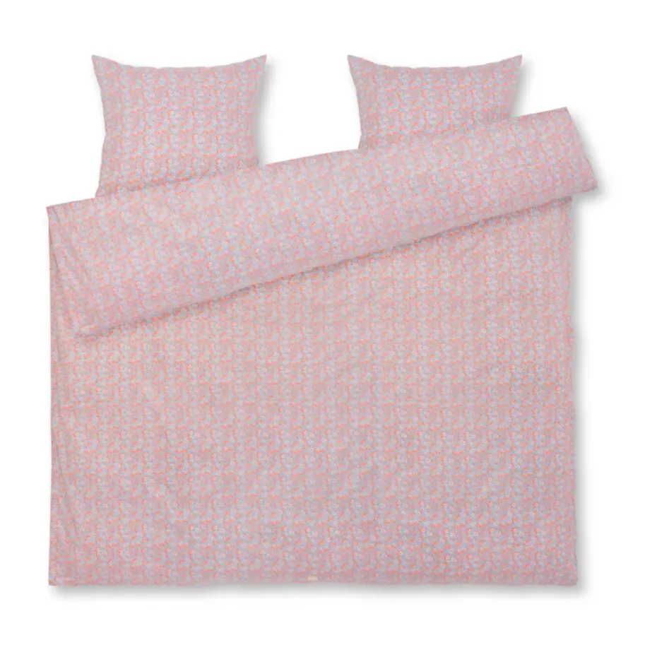Ensemble de lit Pleasantly 220x220 cm, Bleu clair-rose