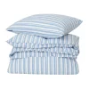 Ensemble de lit Striped Cotton Poplin, White-Blue, 2 örngott