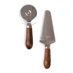 Ensemble pour quiche et pizza Astrid, Marron-argent