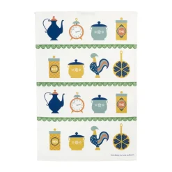 Essuie-vaisselle Time 47x70 cm, Bleu-jaune