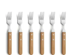 Fourchette Pizza lot de 6, Chêne