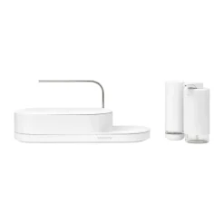 Égouttoir-organisateur d'évier SinkStyle, ensemble 3 pièces, Mineral Fresh White