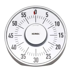 Grand minuteur magnétique Heirol, Blanc-acier inoxydable