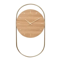 Horloge murale A-Wall 41x76 cm, Oak-brass