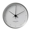 Horloge murale Koppen blanc-acier inoxydable, Ø 22 cm
