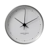 Horloge murale Koppen blanc-acier inoxydable, Ø 10 cm